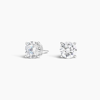 Estate 14KT White Gold Emerald-Cut Blue Diamond Lever Back Earrings – LSJ