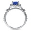 Vintage-Inspired Sapphire and Diamond Ring with Floral Halo, smallside view