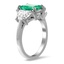 Emerald Three Stone Trapezoid Diamond Ring, smallview