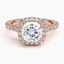 Rose Gold Moissanite Luxe Sienna Halo Diamond Ring (3/4 ct. tw.)