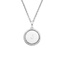 Silver Engravable Bordered Disc Pendant, smallzoomed in top view on a hand