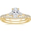 18K Yellow Gold Luxe Aria Diamond Ring with Petite Curved Diamond Ring (1/10 ct. tw.)