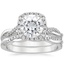 18KW Moissanite Petite Twisted Vine Halo Diamond Bridal Set (1/3 ct. tw.), smalltop view