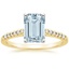 18KY Aquamarine Sonora Diamond Ring, smalltop view