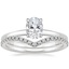 18K White Gold Floral Lattice Ring with Flair Diamond Ring (1/6 ct. tw.)