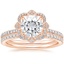 14KR Moissanite Reina Diamond Ring with Luxe Ballad Diamond Ring (1/4 ct. tw.), smalltop view