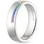 18K White Gold Rainbow Austin Wedding Ring, smallside view