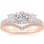14K Rose Gold Constance Three Stone Diamond Ring (3/4 ct. tw.) with Flair Diamond Ring (1/6 ct. tw.)