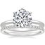 18K White Gold Six-Prong Petite Comfort Fit Ring with Luxe Ballad Diamond Ring (1/4 ct. tw.)
