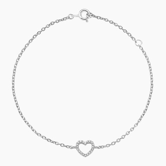 Pavé Diamond Heart Bracelet Image