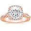 14KR Moissanite Petite Twisted Vine Halo Diamond Ring (1/4 ct. tw.), smalltop view