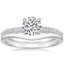 18K White Gold Luxe Valencia Diamond Ring (1/2 ct. tw.) with Petite Curved Wedding Ring