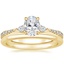 18K Yellow Gold Luxe Aria Diamond Ring with Petite Comfort Fit Wedding Ring