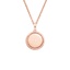 14K Rose Gold Engravable Bordered Disc Pendant, smallzoomed in top view on a hand
