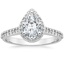 Pear Fancy Halo Engagement Ring 