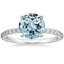 18KW Aquamarine Luxe Petite Shared Prong Diamond Ring (1/3 ct. tw.), smalltop view