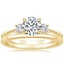 18K Yellow Gold Adorned Selene Diamond Ring (1/4 ct. tw.) with Petite Comfort Fit Wedding Ring