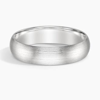 Matte Comfort Fit 5mm Wedding Ring in Platinum