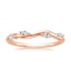 14K Rose Gold Winding Willow Diamond Ring, smalltop view