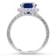 Antique-Inspired Sapphire Halo Diamond Ring, smallside view