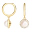 18K Yellow Gold Emilia Cultured Pearl and Diamond Drop Huggie Earrings, smalladditional view 1