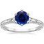 18KW Sapphire Hudson Engraved Ring, smalltop view