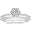 18K White Gold Alena Diamond Ring with Aimee Milgrain Wedding Ring