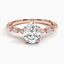 18K Rose Gold Tacori Sculpted Crescent Pear Diamond Ring, smalltop view
