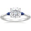 Moissanite Aria Ring with Sapphire Accents in 18K White Gold