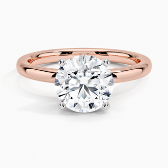 14K Rose Gold 2mm Comfort Fit Solitaire Ring