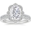 18KW Moissanite Reina Diamond Ring with Luxe Ballad Diamond Ring (1/4 ct. tw.), smalltop view