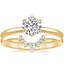 18K Yellow Gold Esme Ring with Lunette Diamond Ring