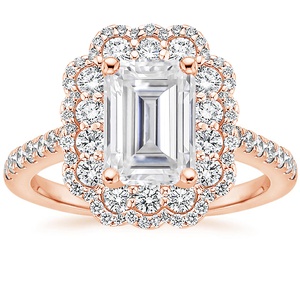 Moissanite Rosa Diamond Ring in 14K Rose Gold