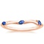 Rose Gold Willow Contoured Ring With Sapphire Accents