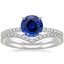 18KW Sapphire Ballad Diamond Ring (1/8 ct. tw.) with Flair Diamond Ring (1/6 ct. tw.), smalltop view