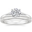 18K White Gold Lena Diamond Ring with Petite Comfort Fit Wedding Ring