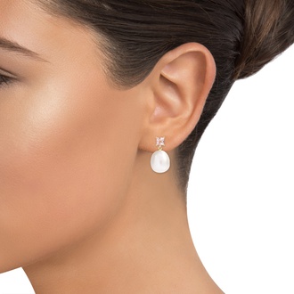 Gigi Morganite and Baroque Cultured Pearl Drop Earrings - Brilliant Earth