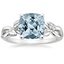 18KW Aquamarine Budding Willow Solitaire Ring, smalltop view