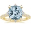 Yellow Gold Aquamarine Arabella Diamond Ring (1/3 ct. tw.)