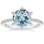 Aquamarine Phoebe Diamond Ring in 18K White Gold