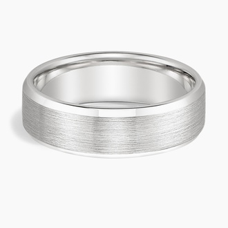 Beveled Edge Matte 6.5mm Wedding Ring in Platinum