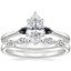 18K White Gold Aria Ring with Black Diamond Accents with Petite Versailles Diamond Ring (1/5 ct. tw.)