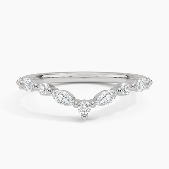 Curved Versailles Diamond Ring in Platinum