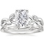 18KW Moissanite Budding Willow Ring with Winding Willow Ring, smalltop view