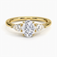 Yellow Gold Moissanite Opera Diamond Ring
