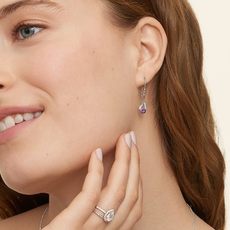 Amethyst Diamond Earrings