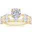 18K Yellow Gold Aimee Marquise Diamond Ring (1/4 ct. tw.) with Aimee Carre Diamond Ring (3/4 ct. tw.)