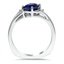 Oval-shaped Sapphire Split Shank Ring with Diamond Accents, smallside view