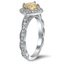 Vintage Inspired Fancy Yellow Diamond Halo Ring, smallview
