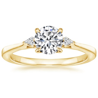 18K Yellow Gold Cometa Perfect Fit Three Stone Diamond Ring
